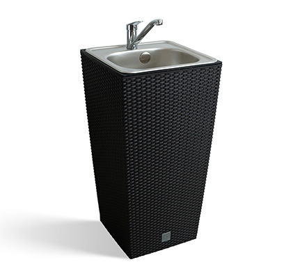 Záhradné umývadlo Lavabo Ratan tmavo hnedé